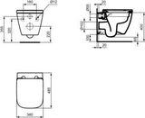 IDEAL STANDARD i.life S Wand-WC-Paket randlos mit SoftClosing WC-Sitz Weiß