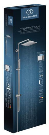 IDEAL STANDARD Duschsystem Ceratwist T25 M – mit Hand- und Kopfbrause, höhenverstellbar, Chrom