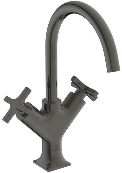 Ideal Standard Joy Neo Waschtischarmatur mit Ablaufgarnitur, Ausladung 169 mm, Kreuzgriffe, Chrom