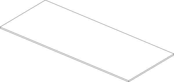 IDEAL STANDARD WT-Platte Conca ohne Ausschnitt 1202x505mm Weiß – Passgenaue Waschtischplatte