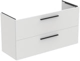 Ideal Standard i.life A Waschtischset 1240 mm mit Unterschrank und schwarzem Griff, Weiß Matt