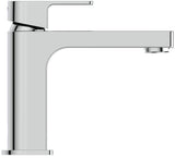 Ideal Standard Edge Waschtischarmatur Slim Chrom 5 l/min mit Ablaufgarnitur 120 mm Ausladung