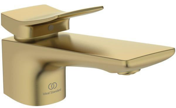 Ideal Standard Conca Waschtischarmatur Brushed Gold mit Ablaufgarnitur 132mm Ausladung