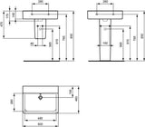 Ideal Standard Connect Cube Waschtisch 600x460mm Weiß ohne Hahnloch mit Überlauf