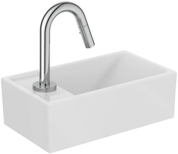 Ideal Standard i.life S Handwaschbecken-Paket mit Standventil, weiß/chrom, Ablauf links