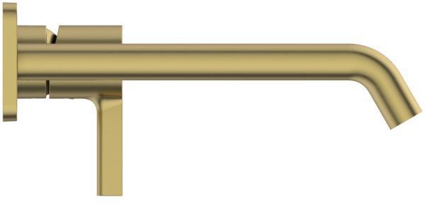 IDEAL STANDARD Joy Wand-Waschtischarmatur Brushed Gold 220 mm eckige Rosette – Einhandhebelmischer