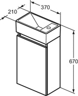 Ideal Standard Eurovit+ Möbelpaket: Handwaschbecken 37 cm + Unterschrank 36 cm mit Tür, Hochglanz grau lackiert