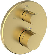 Ideal Standard Ceratherm T100 Badethermostat Unterputzmontage Brushed Gold Rosette 163 mm