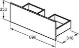 IDEAL STANDARD Eurovit+ obere Schublade 70 cm Hochglanz grau lackiert