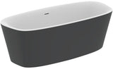 IDEAL STANDARD Duo-Badewanne DEA freistehend 170x75x47/61cm Schwarz Matt mit Ablauf
