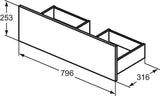 IDEAL STANDARD Eurovit+ obere Schublade 80 cm in Hochglanz grau lackiert
