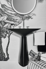 Ideal Standard Säulenwaschtisch Tipo-Z 740x470x900 mm Schwarz mit 3 Hahnlöchern und Überlauf