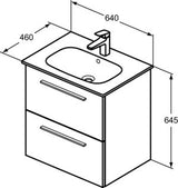 Ideal Standard i.life A Waschtisch-Set 60 cm mit Unterschrank, weiß matt, schwarzer Griff