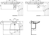 Ideal Standard Möbelwaschtisch La Dolce Vita 1060 mm, 3 Hahnlöcher, Ablage links, Weiß