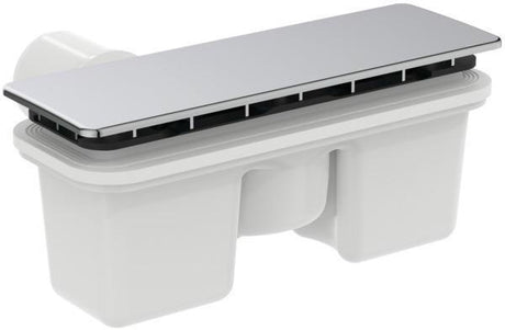 Ideal Standard Ablaufgarnitur Ultra Flat New D40/50 glatt Weiß – flache Bauhöhe, Chrom-Stöpsel