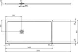 IDEAL STANDARD Brausewanne Ultra Flat S + Sonderzuschnitt 70x140-220 – Individuelle Größe, flache Bauform