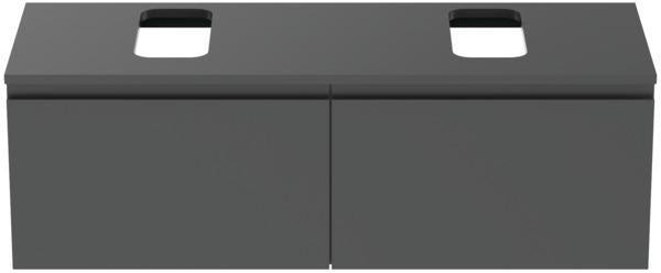 Ideal Standard Finesse Waschtischunterschrank 1200 mm mit 2 Auszügen und Softclose in Greige matt