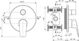 Ideal Standard Ceraflex 2027 Badearmatur Unterputz Chrom Rosette 163x163 mm
