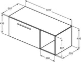 Ideal Standard i.life B Möbel-Set 120 cm mit Auszug & offenem Fach, Chrom/Weiß matt