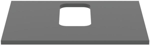 IDEAL STANDARD i.life B Waschtischplatte 602x507x18 mm Quarzgrau matt – mittiger Ausschnitt