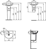 Ideal Standard Handwaschbecken Connect Air 400x350x150 mm, 1 Hahnloch, mit Überlauf, Weiß