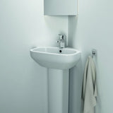 IDEAL STANDARD Eck-Waschtisch i.life A 450x410mm Weiß – 1 Hahnloch, mit Überlauf