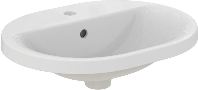 IDEAL STANDARD Einbauwaschtisch CONNECT oval 480 mm weiß mit Hahnloch