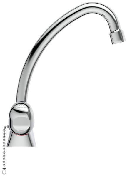 Ideal Standard Alpha Zweigriff-Waschtischarmatur Chrom 155 mm mit Kette ohne Ablaufgarnitur
