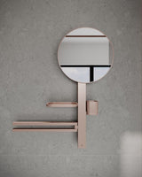 Ideal Standard Alu+ Accessoires-Kombi M700 mit Kosmetikspiegel 328 mm in Rosé – Beauty Bar