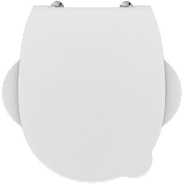 IDEAL STANDARD Contour 21 Schools Kinder-WC-Sitz für 3-7 Jahre, Weiß, mit Deckel