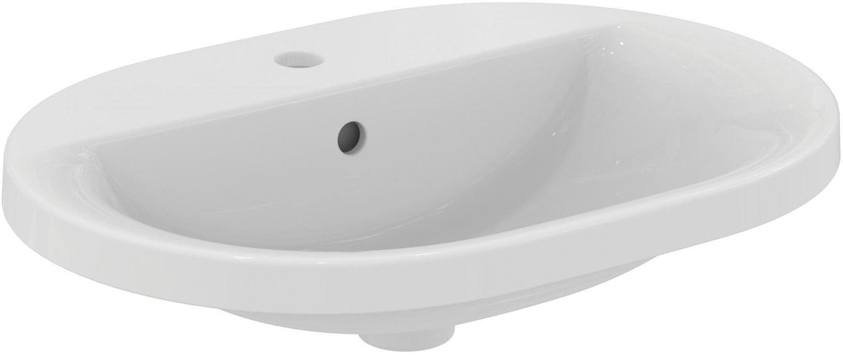IDEAL STANDARD Connect Einbauwaschtisch oval 620 mm mit Ideal Plus Beschichtung