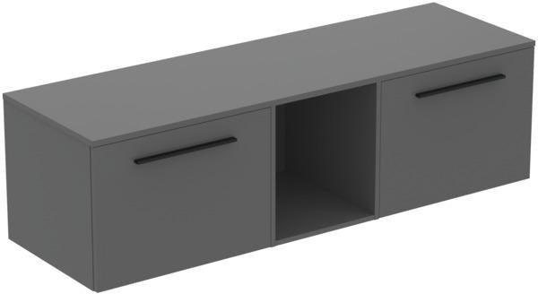 Ideal Standard i.life B Möbel-Set 160 cm – 2 Auszüge, 1 offenes Fach, Gr. Schwarz Weiß matt