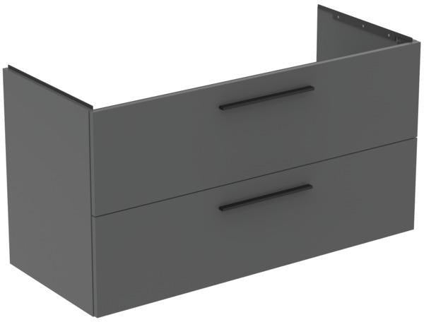 Ideal Standard i.life B Möbelwaschtischunterschrank 1200 mm, 2 Auszüge, Weiß matt, Siphon links