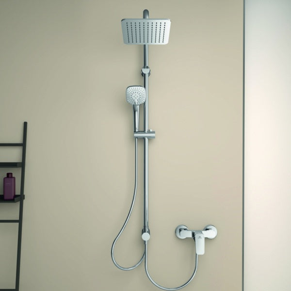 Ideal Standard Idealrain Cube Duschsystem mit Thermostat & 3-Strahl-Handbrause, Chrom