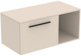 Ideal Standard i.life B Möbel-Set 100 cm – Waschtischunterschrank mit 1 Auszug & offenem Fach, Gr. Schwarz Weiß Matt