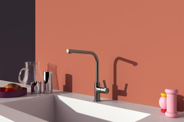 IDEAL STANDARD Gusto Küchenarmatur 232 mm L-Auslauf Silver Storm