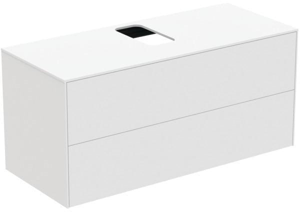 Ideal Standard Conca Waschtischunterschrank 1202 mm, 2 Auszüge, Push-Open, Weiß – Wandhängend