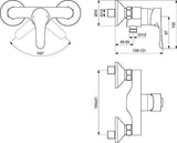 Ideal Standard Connect E Waschtisch/Möbel-Paket 600 mm Weiß/Walnuss Dunkel – 2 Auszüge, Softclose