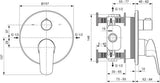 Ideal Standard Ceraflex 2027 Badearmatur Unterputzmontage Chrom Rosette 163x163 mm