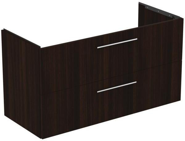 Ideal Standard i.life B Möbelwaschtischunterschrank 1200 mm, 2 Auszüge, Weiß matt, Siphon links