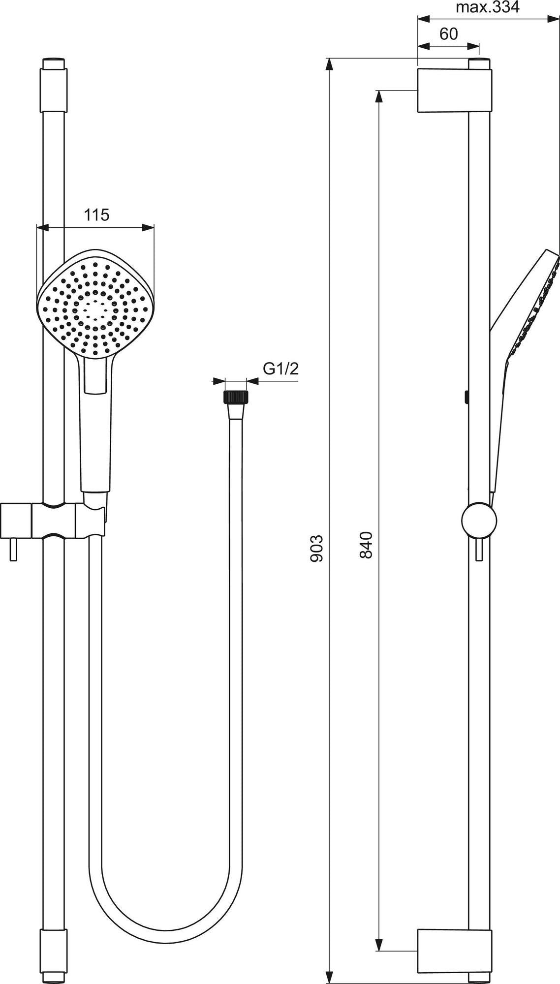 Ideal Standard IS Armaturen-Bundle AP Ceratherm T25 Chrom – Komplettes Duschsystem