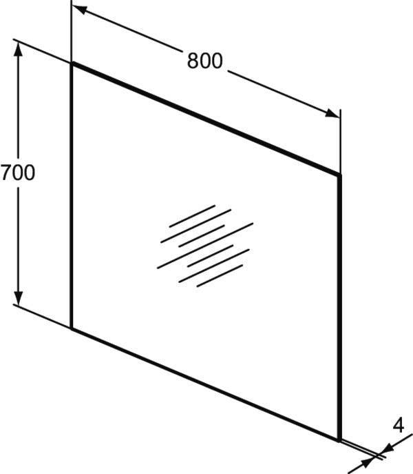 IDEAL STANDARD Mirror&Light Wandspiegel 400x700 mm – Rechteckiger Spiegel mit klarem Glas