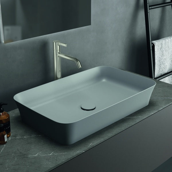 IDEAL STANDARD Ipalyss Schale 650x400x120 mm Seidenweiß – Aufsatzwaschtisch ohne Hahnloch & Überlauf