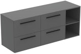 Ideal Standard i.life B Möbel-Set 160 cm – 4 Auszüge, 2 offene Fächer, Gr. Schwarz Weiß matt