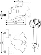 Ideal Standard Ceralife O Badearmatur Aufputz Chrom mit Handbrause-Set