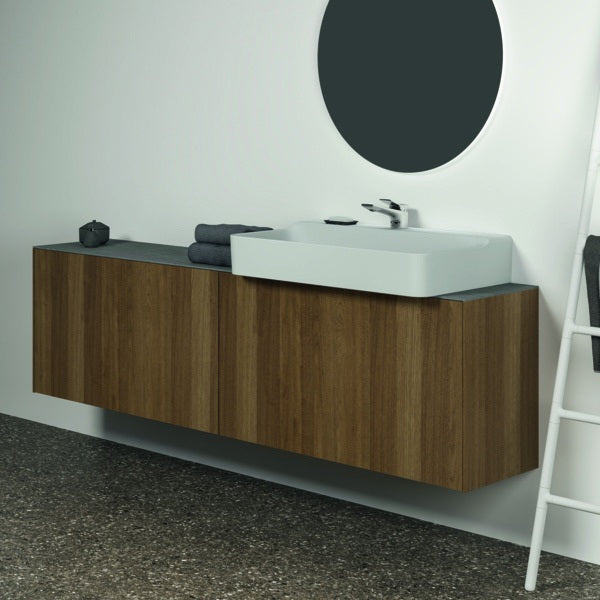 Ideal Standard Conca Waschtischunterschrank 1985 mm, 2 Auszüge, Anthrazit, wandhängend, ohne Platte
