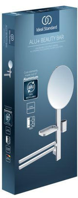 Ideal Standard Alu+ Accessoires-Kombi M700 mit Kosmetikspiegel 328 mm in Rosé – Beauty Bar