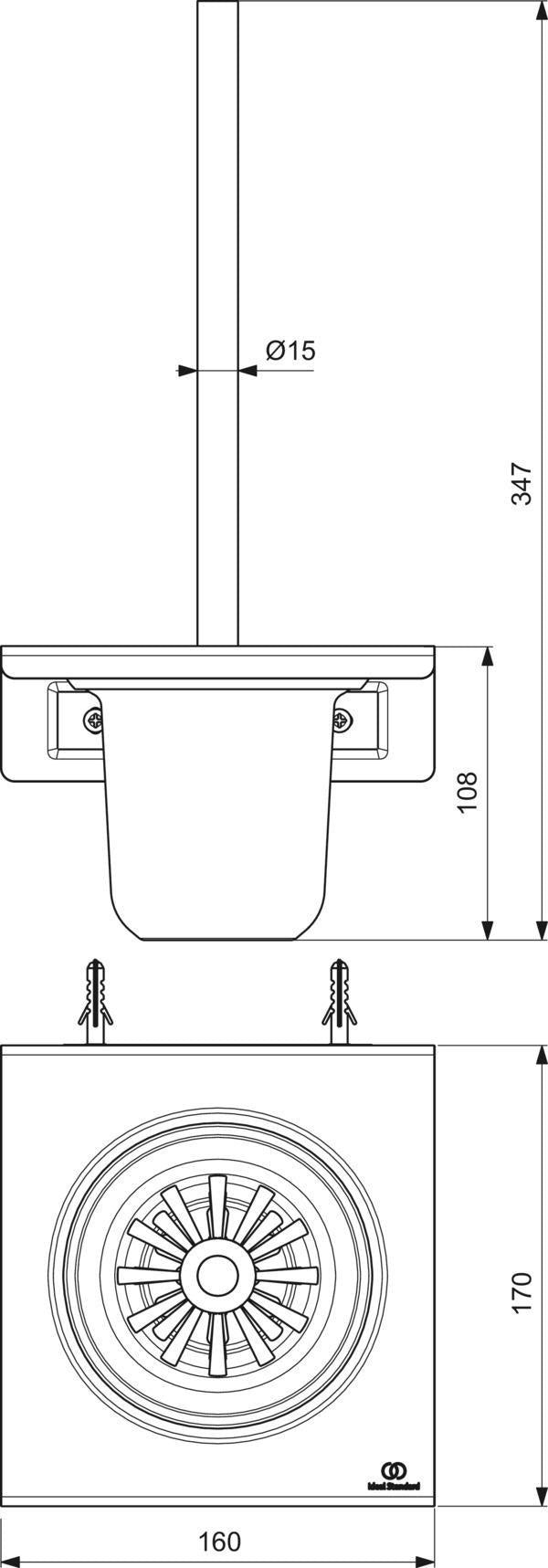 Ideal Standard WC-Bürstengarnitur Alu+ Rose – Wandhängend, verdeckte Befestigung