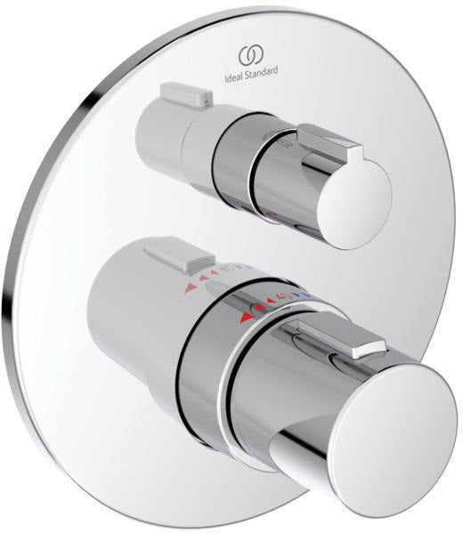 Ideal Standard Ceratherm T100 Armaturen-Bundle UP – rund, Chrom, mit Brausekombination