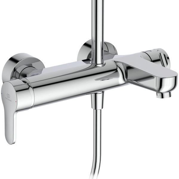 Ideal Standard Duschsystem Cerafine O mit Badearmatur Chrom – Regenkopfbrause & Handbrause